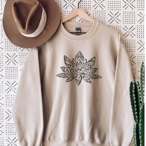 Lotus Flower Sweatshirt. Yoga Namaste Hoodie. Zentangle T-shirt.