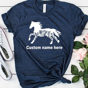 Custom Name Horse Floral Shirt, Mandala Horse Shirt, Personalized Horse Shirt. Farmhouse Fall Shirt, Farmer Shirt, Animal Shirt.