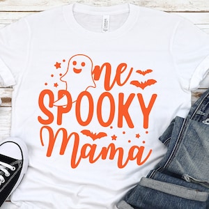 One Spooky Mama Shirt, Halloween Mom Shirt, Funny Mother Shirt for Halloween, Halloween Costume for Mom.