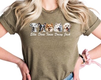 Custom Dog Breed Shirt, Personalized Dog Name Shirt, Unisex Crewneck Shirt for Pet Owners, Dog Peeking in Pocket, Customized Pet Name Shirt