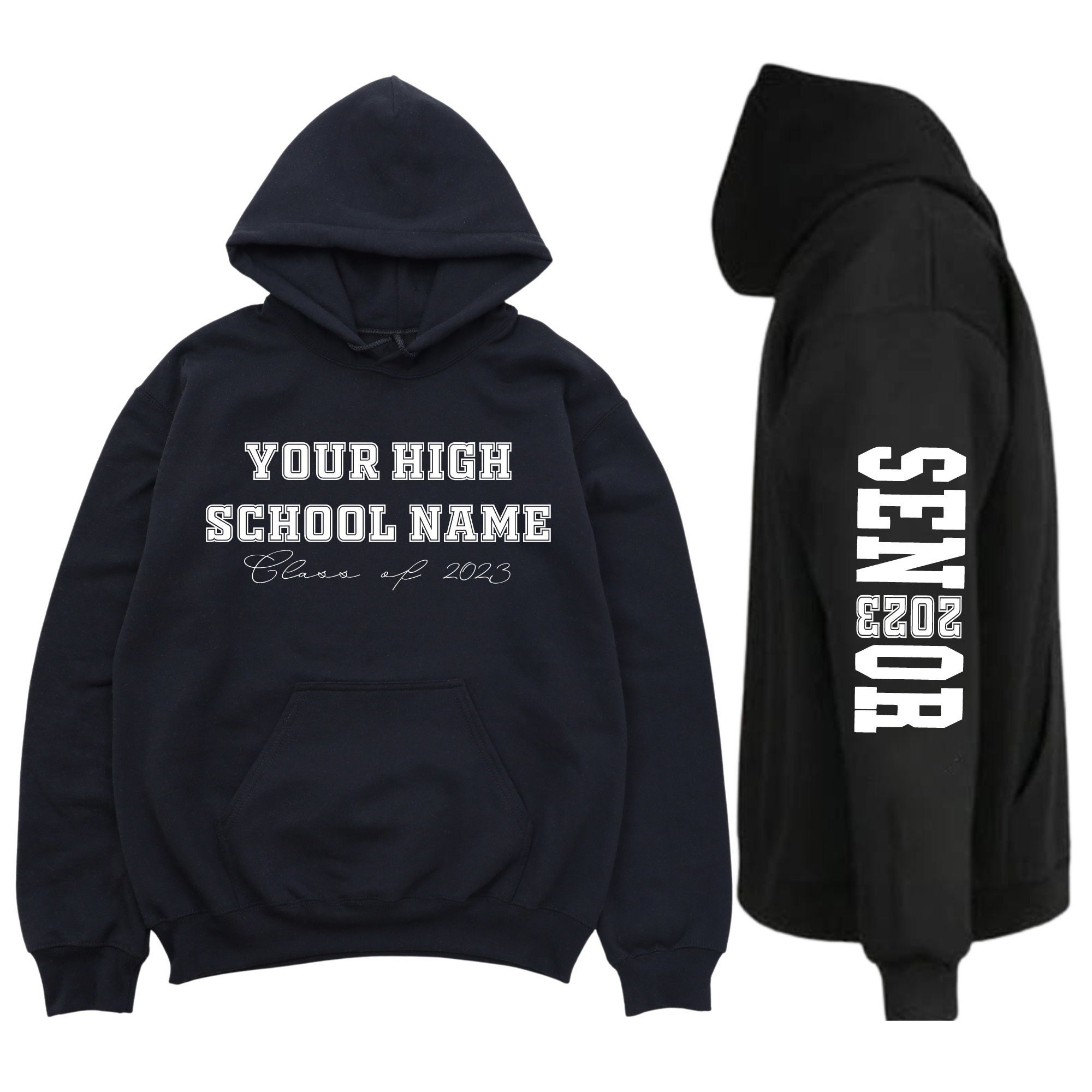 Custom Senior Hoodie With High School Name Class of 2023 - Etsy