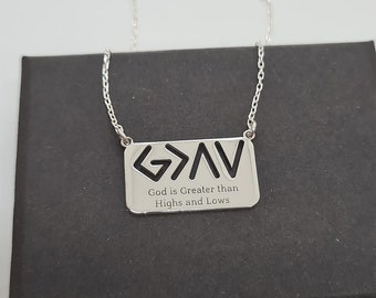 God is Greater Than Highs and Lows Necklace