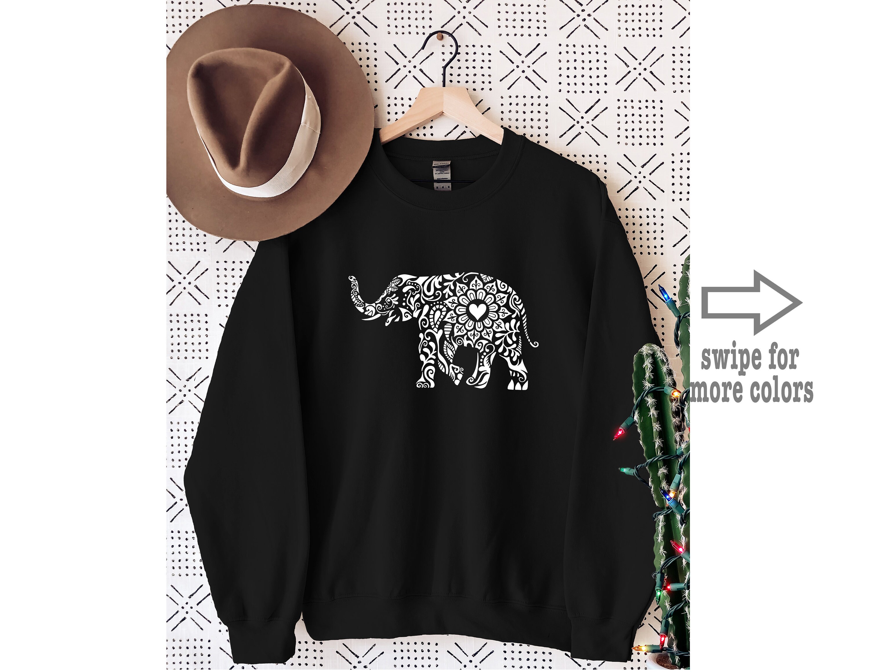 Mandala sudadera de elefante camisa y sudadera con capucha Etsy