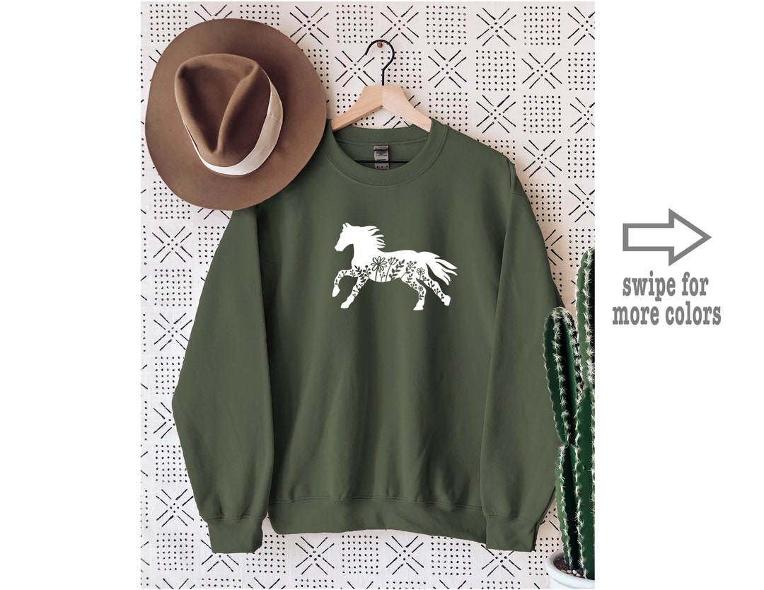 Horse Floral Design Sweatshirt, Shirt, and Hoodie Gift for Women and ...