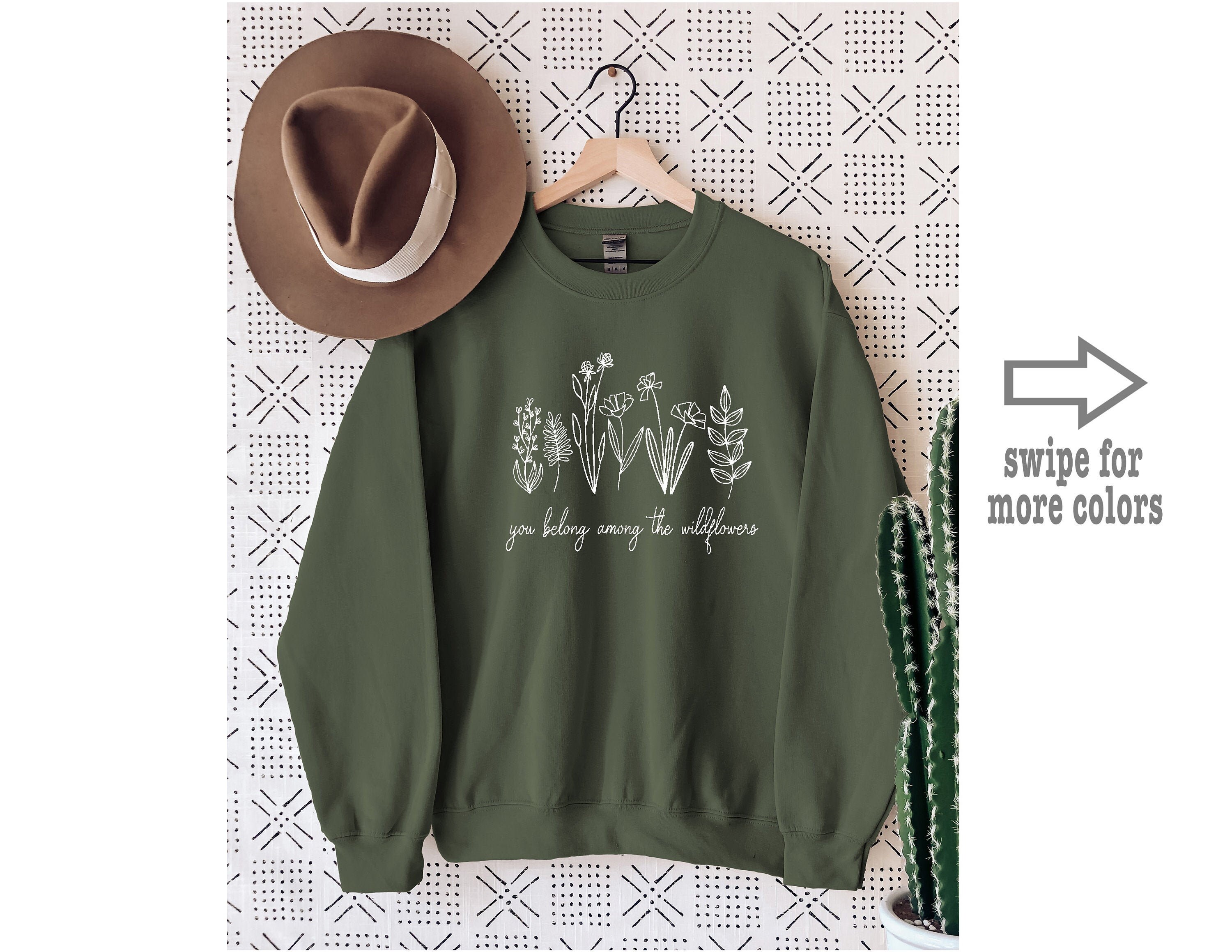 You Belong Among the Wildflowers Shirt, Wildflower Sweatshirt, Cute F…