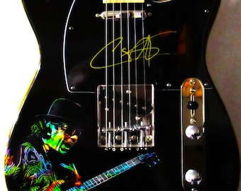 Guitarra autografiada por Santana