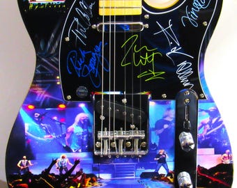 Def Leppard Autographed Custom Guitar