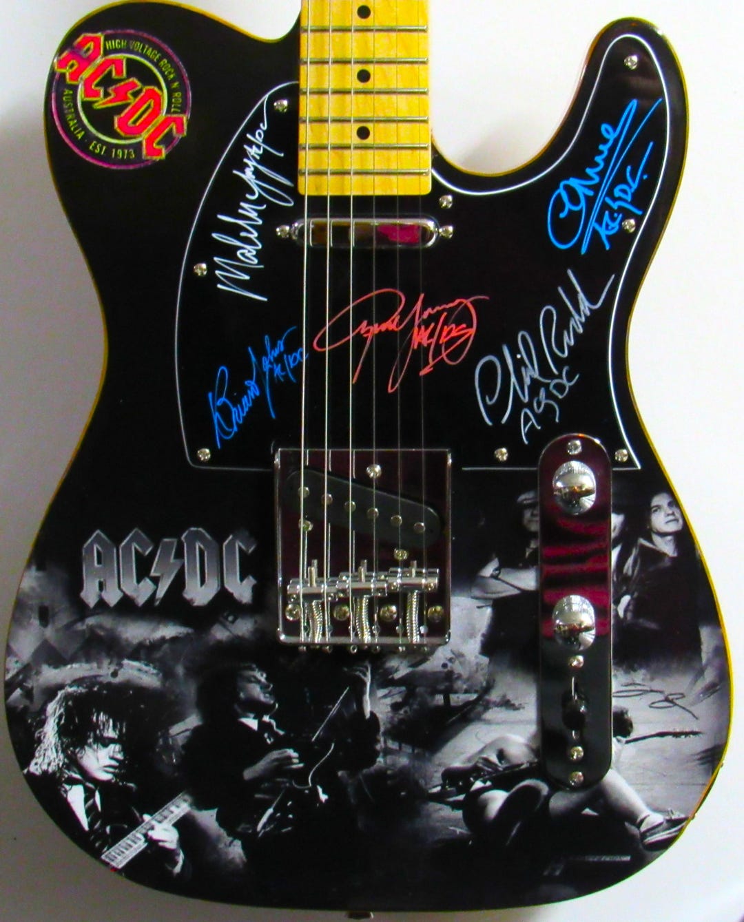 AC/DC Autographed Guitar - Etsy