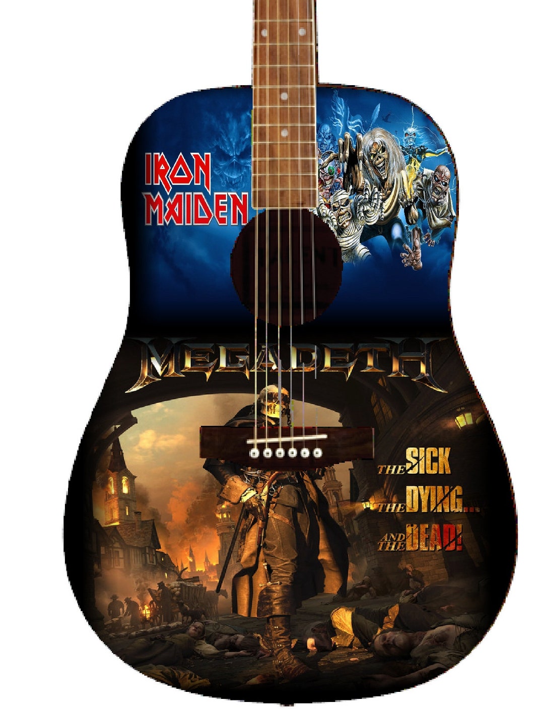 Custom Megadeath/iron Maiden Acoustic Guitar Etsy