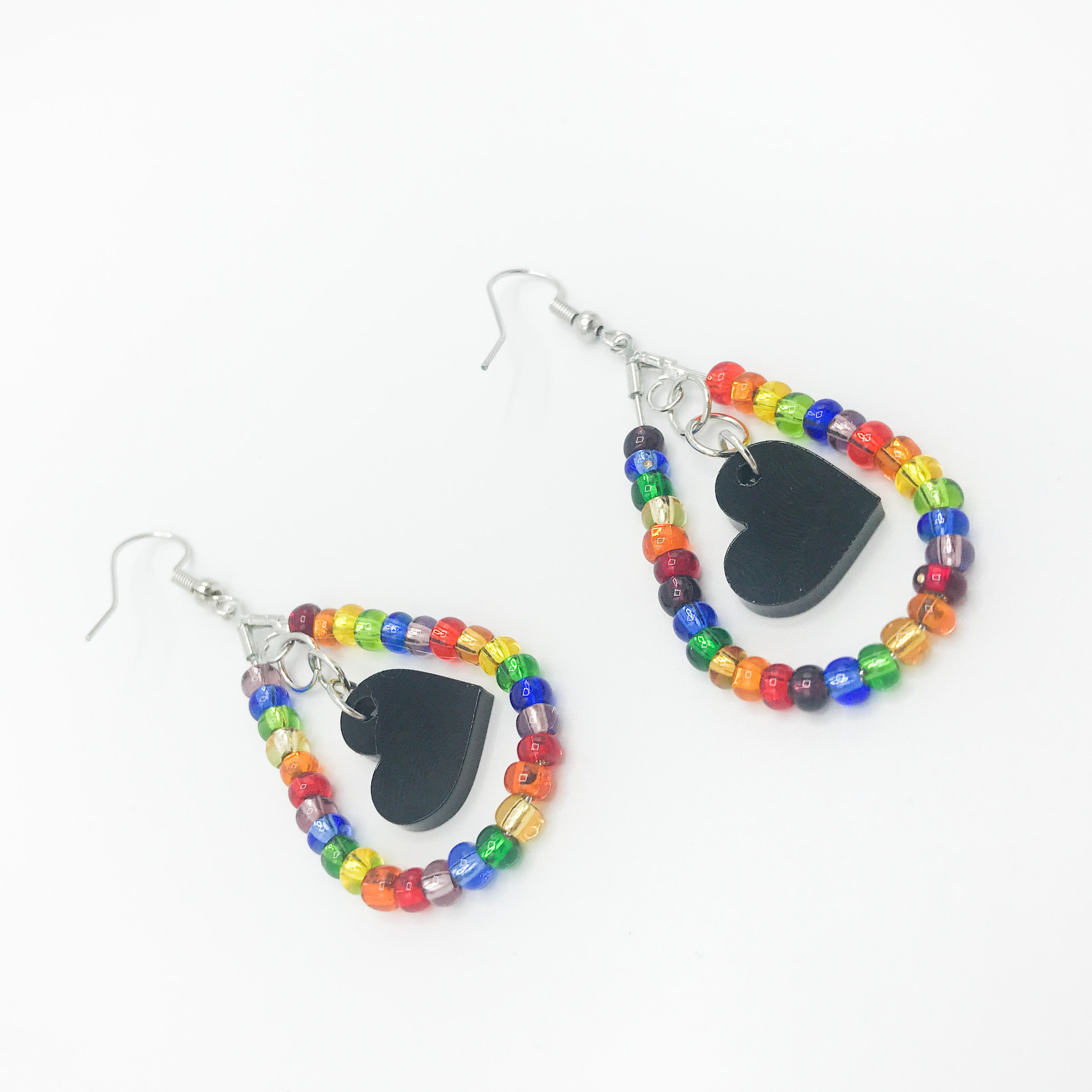 beaded pride earrings