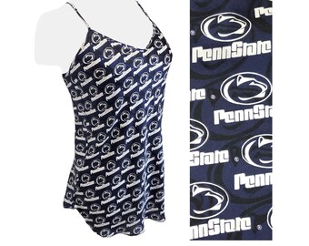 Penn State Chemise Nightie Womens Medium Sexy Silk Babydoll Nightgown Vintage 90s Lingerie Blue White PSU Nittany Lions