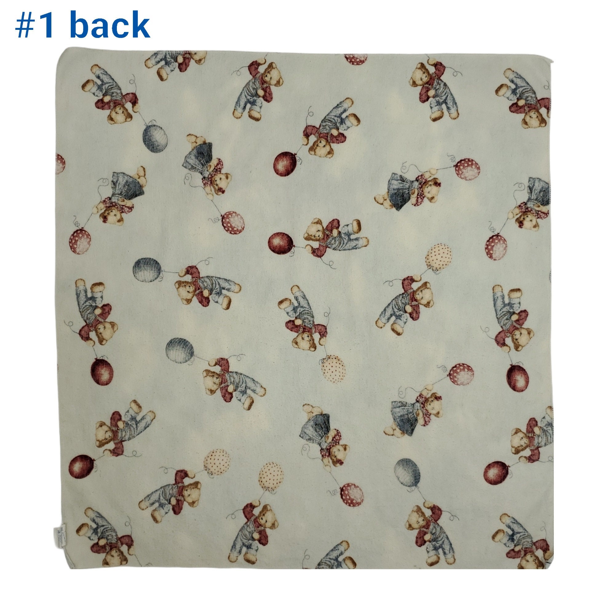 Blue Jean Teddy Bear Baby Blanket Flannel 28 Vintage 90s Lovey Security