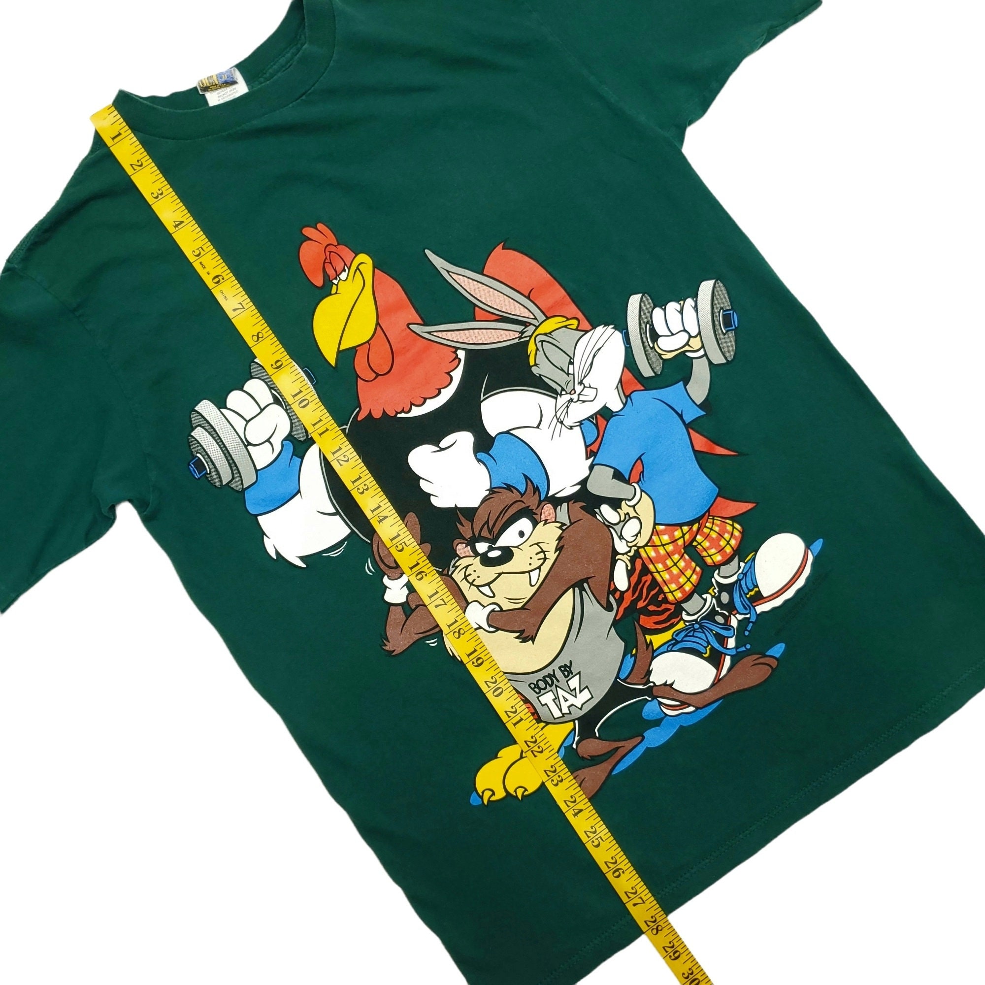 Looney Tunes T-shirt Medium Vintage 90s Double Sided Taz Bugs 