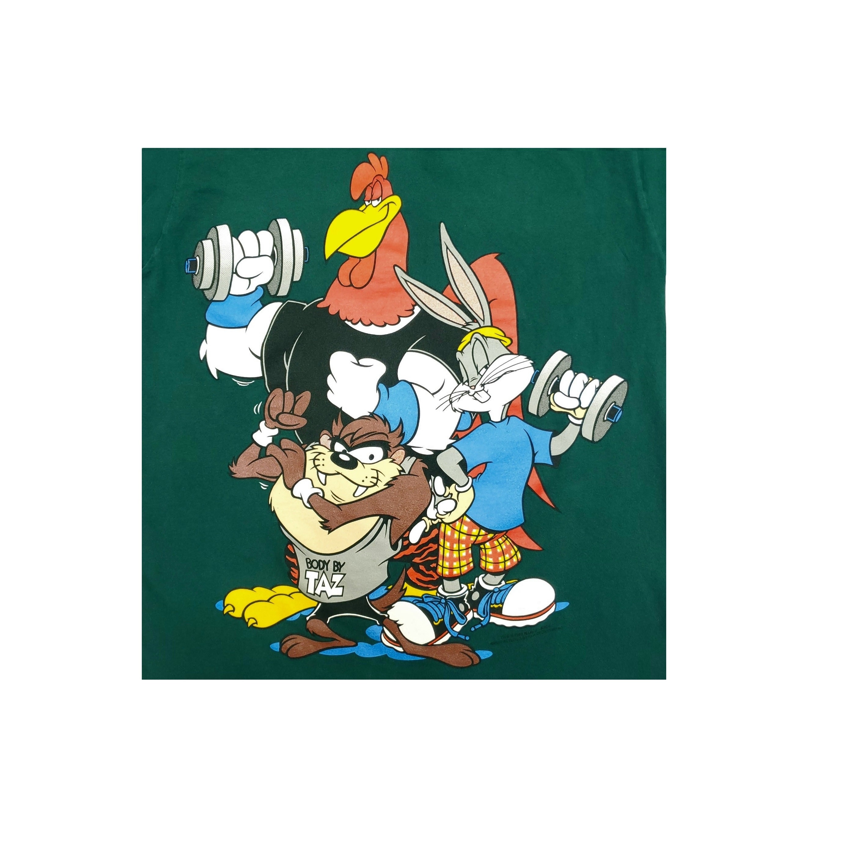Looney Tunes T-shirt Medium Vintage 90s Double Sided Taz Bugs