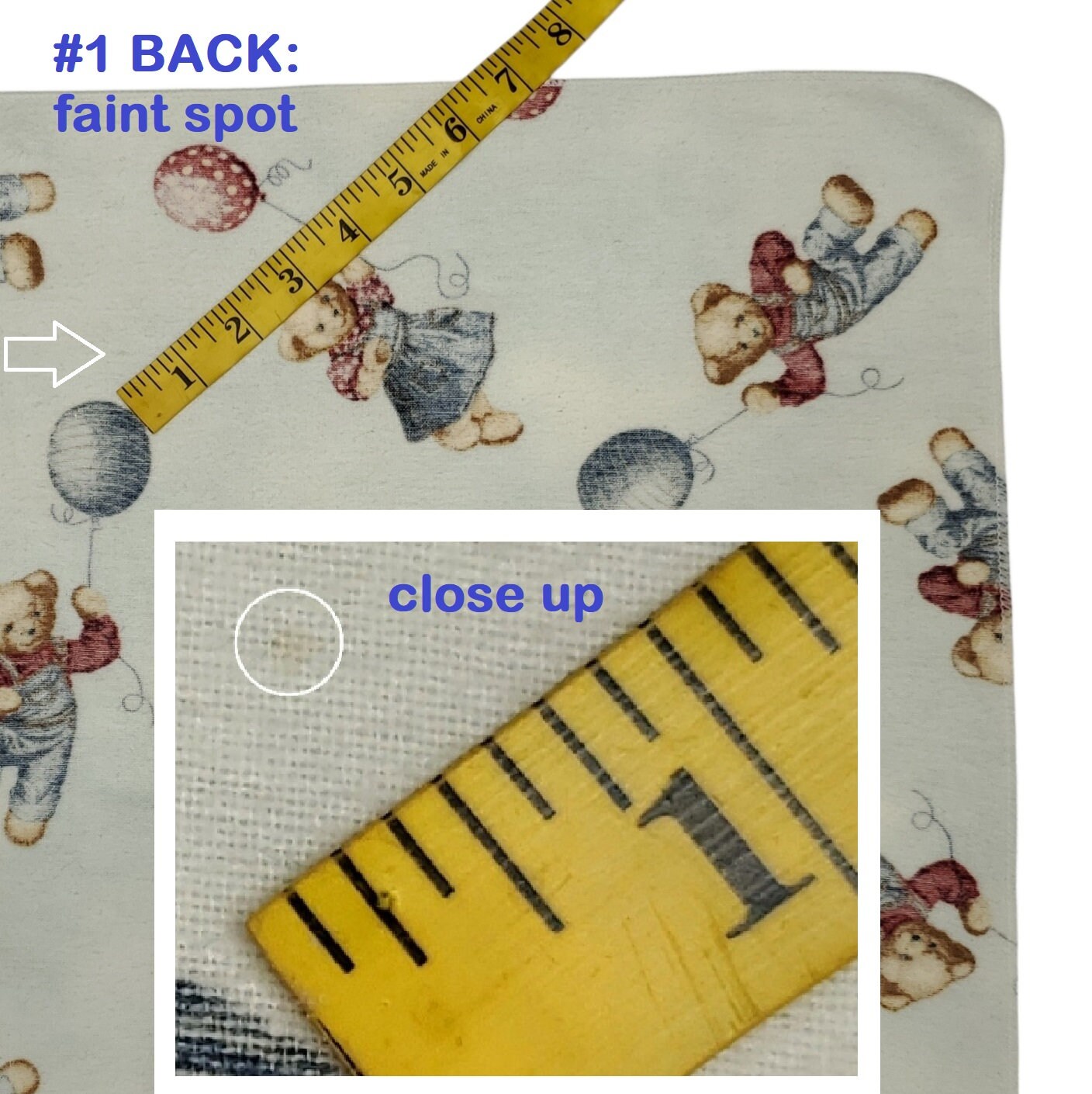 Blue Jean Teddy Bear Baby Blanket Flannel 28 Vintage 90s Lovey Security