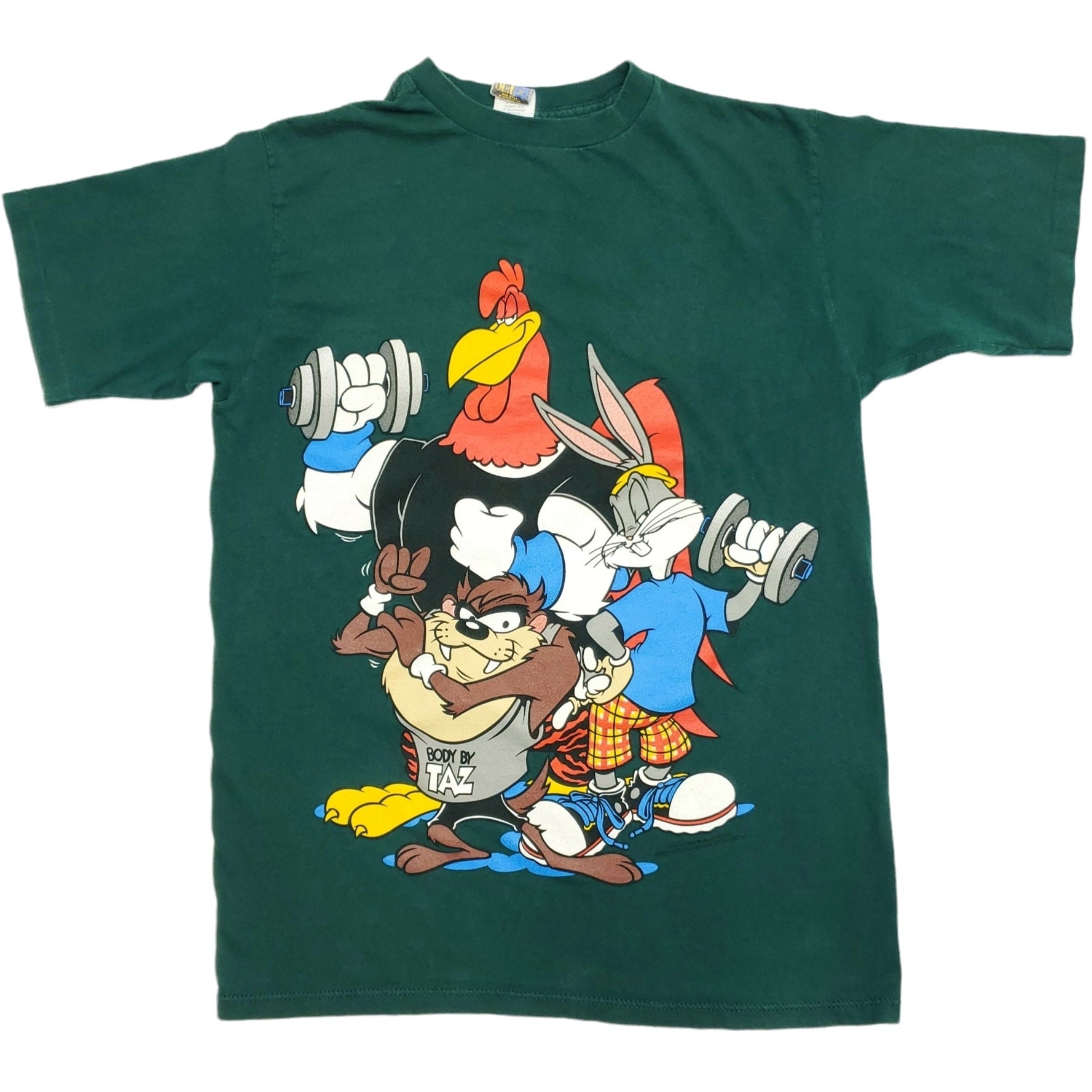 Looney Tunes T-shirt Medium Vintage 90s Double Sided Taz Bugs