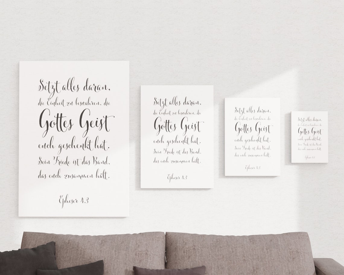 Personalisierte Leinwand mit Spruch Bibelvers personalisiert Etsy.de