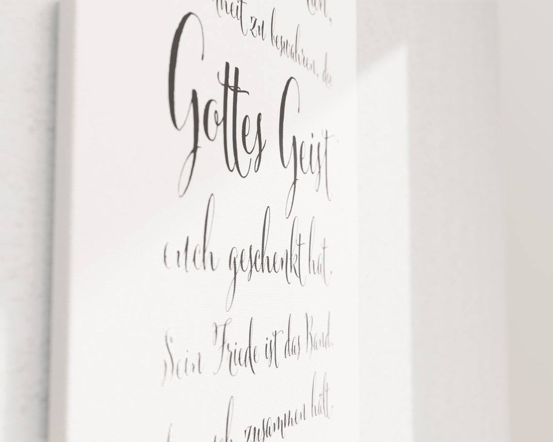 Personalisierte Leinwand mit Spruch Bibelvers personalisiert Etsy.de