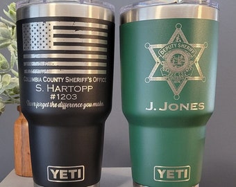 Law Enforcement Engraved Yeti, Police Officer Gift, Back The Blue, Deputy  Sheriff Badge, Blue Lives Matter, Thin Blue Line, Police Coffee