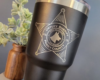 Law Enforcement Engraved Yeti, Police Officer Gift, Custom Engraved Yeti Tumbler, Police K9, Deputy Sheriff Appreciation, Police Badge Gift