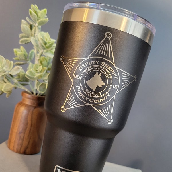 Law Enforcement Engraved Yeti, Police Officer Gift, Custom Engraved Yeti Tumbler, Police K9, Deputy Sheriff Appreciation, Police Badge Gift