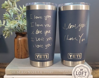 Personalized Fathers Day Gift, Kids Doodle Tumbler, Team Signatures, Handwriting Engraved, Personalized Yeti, Kid&#39;s Drawing, Childs Doodle