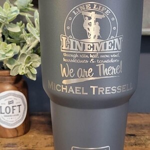 Engraved Yeti for Lineman, Lineman Wife, Lineman Girlfriend, Lineman Cup, Journeyman Lineman, Power Lineman, Powerline Gift, Lineman Coffee