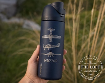 Custom Engraved Aviation YETI Tumbler – Personalized with Any Aircraft, Tail Number, Text & More