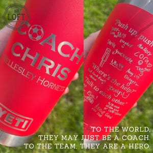 Custom Coach Yeti Tumbler – Engraved with Team Signatures or Quote – Personalized Sports Coach Gift for Any Sport or Team