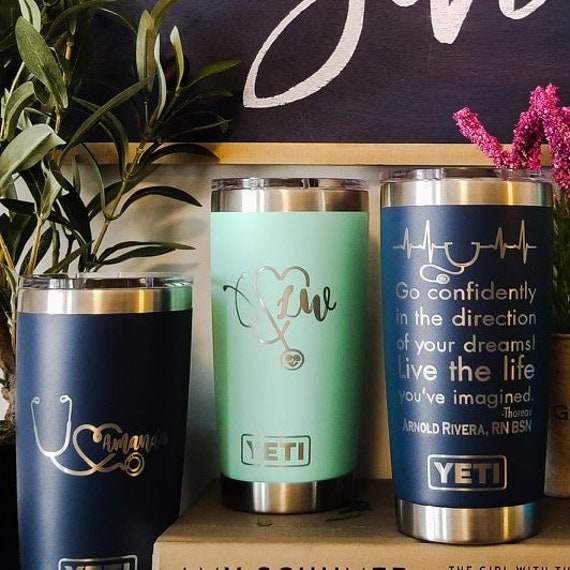 Signature Engraved Yeti Tumbler Custom Signature Mug Actual 