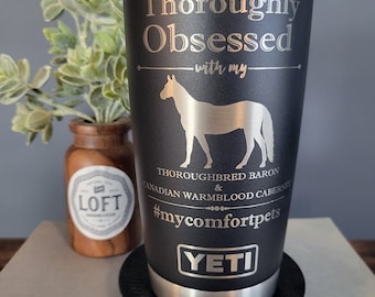 Engraved Horse Tumbler, Barrel Racing Equestrian Gift, Personalized Horse Cup
