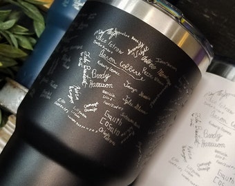 Handwriting Gift, Memorial Gift, Kid's Drawing, Handwriting Engraved Yeti Tumbler, Gift for Coach, Gift for Teacher, Signatures Engraved,