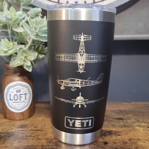 Personalized Engraved Yeti, Plane Lover, Personalized Yeti for Pilot, Aviation Mug, Flight Attendant Cup, Aviation Gift, Airplane Gift