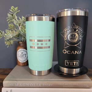 Chicago Police Appreciation Gift, Chicago Police Department, Chicago Flag, Law Enforcement Engraved Yeti, Police Officer Gift,