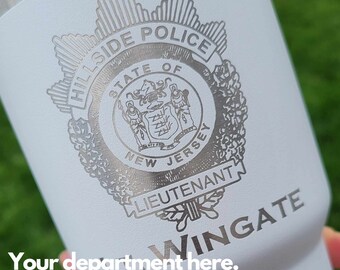 Law Enforcement Engraved Yeti, Police Officer Gift, Police Badge, Police Wife, Thin Blue Line, Back the Blue, Sheriff Badge, Police Patch