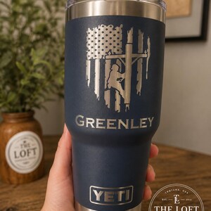 Engraved Yeti for Lineman, Lineman Pole Dancer, Lineman Cup, Journeyman Lineman, Power Lineman, Powerline Gift, Lineman Coffee, Line Life image 13