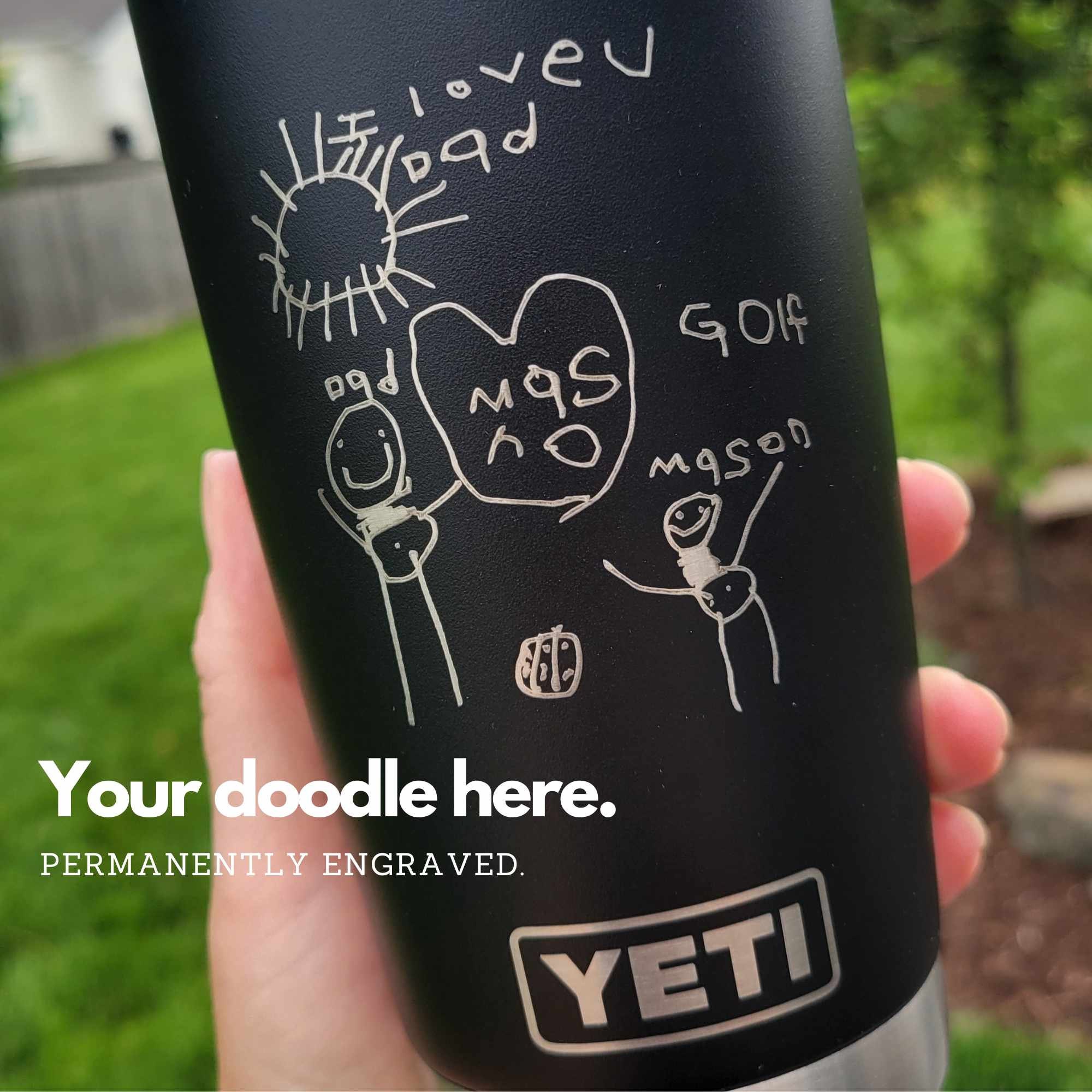 Signature Engraved Yeti Tumbler, Custom Signature Mug, Actual