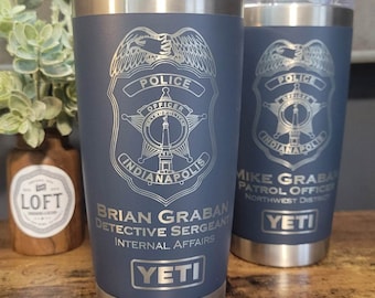 Engraved Police Yeti, Law Enforcement Mug, Personalized Police