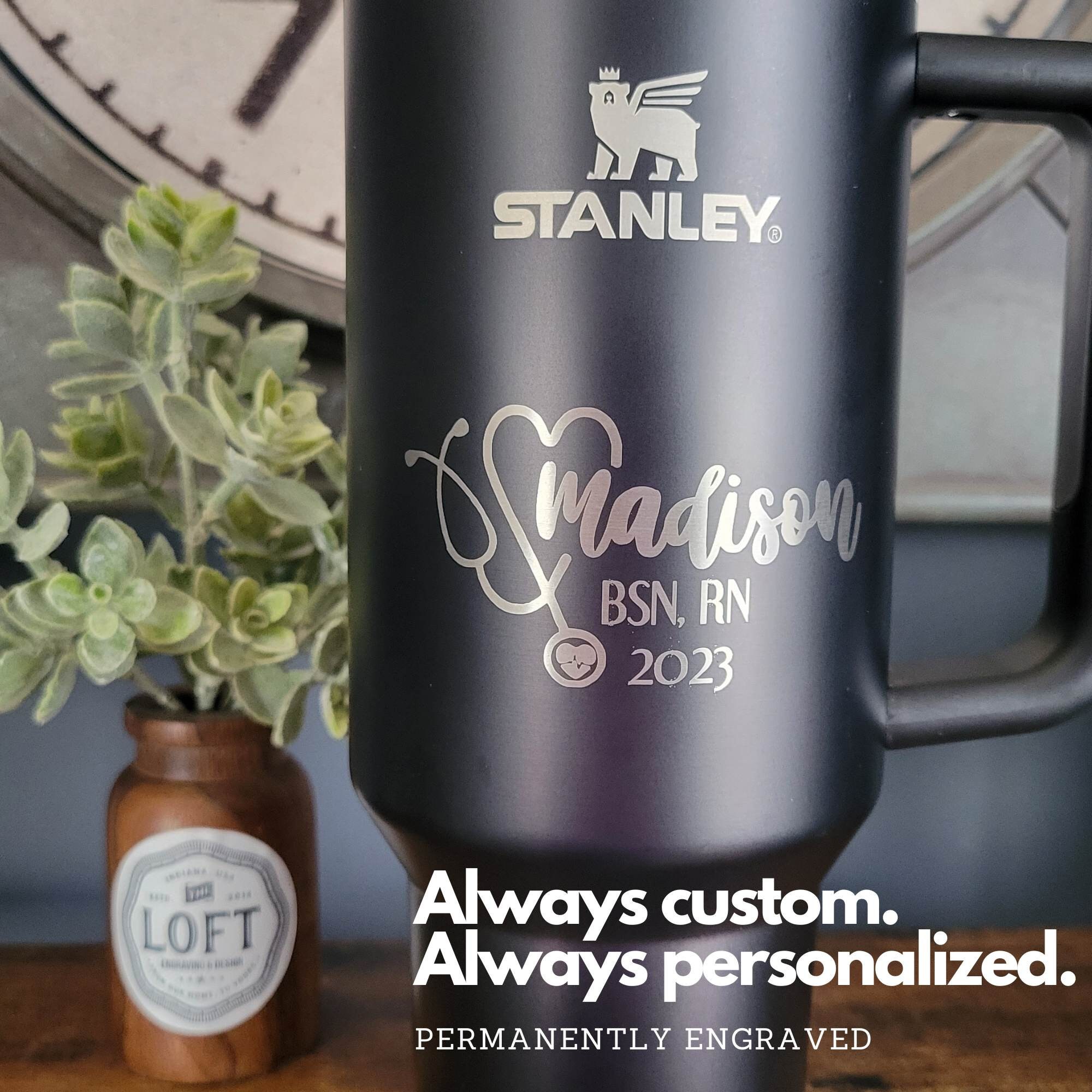 Engraved Stanley Cup for Men Trending Tumbler for Men 30oz Iceflow  Personalized Water Bottle Deer Hunter in Forest Fathers Day Gift -   Denmark