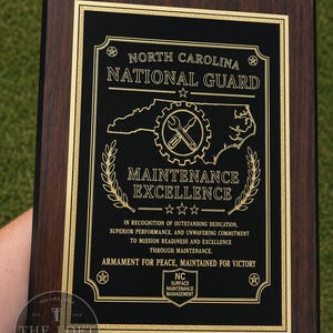 Custom Engraved Plaque | Personalized Military Award, Coach Gift, Employee Recognition