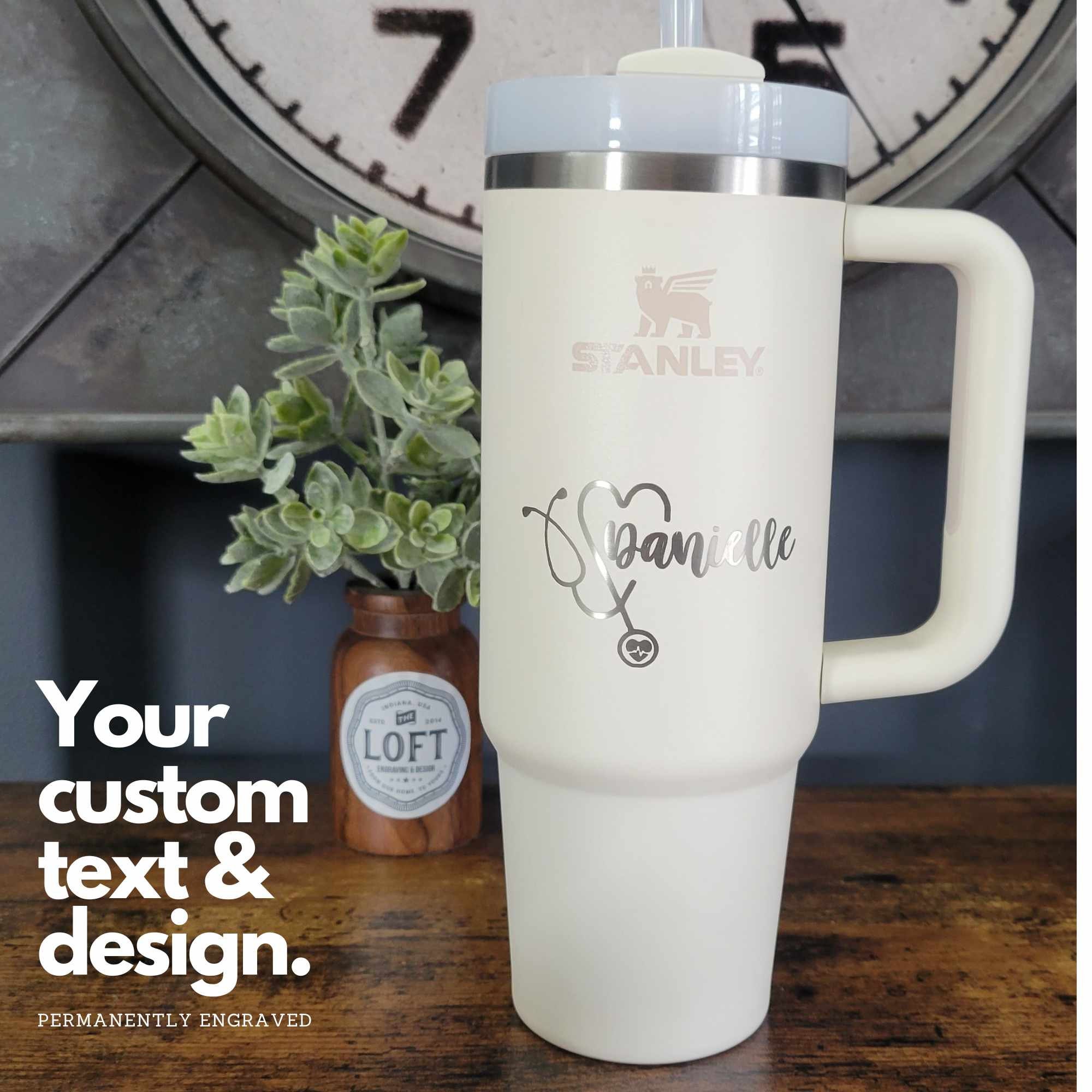 Custom monogram on Stanley cups!  Gallery posted by avenuej_tx