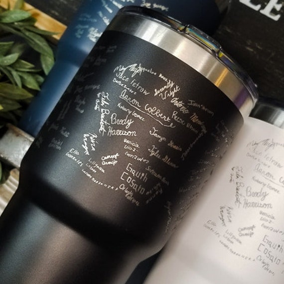 Signature Engraved Yeti Tumbler Custom Signature Mug Actual 