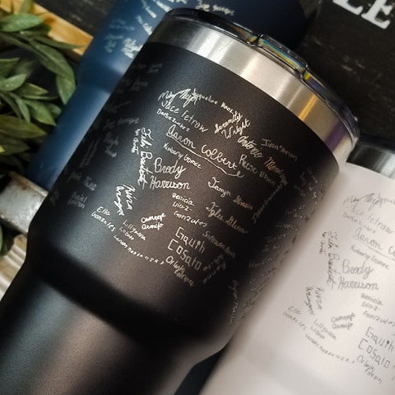 Signature Engraved Yeti Tumbler, Custom Signature Mug, Actual