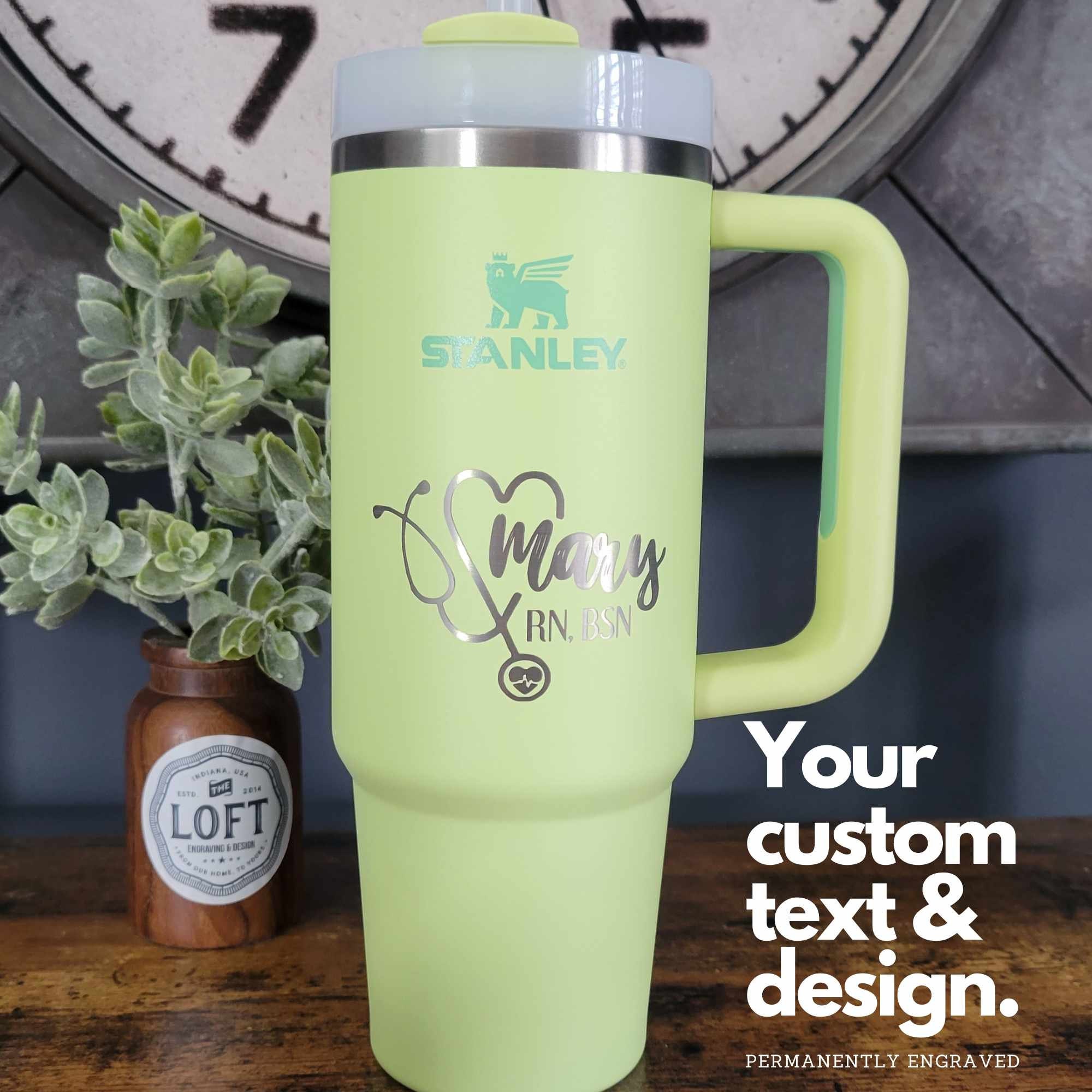 Custom monogram on Stanley cups!  Gallery posted by avenuej_tx