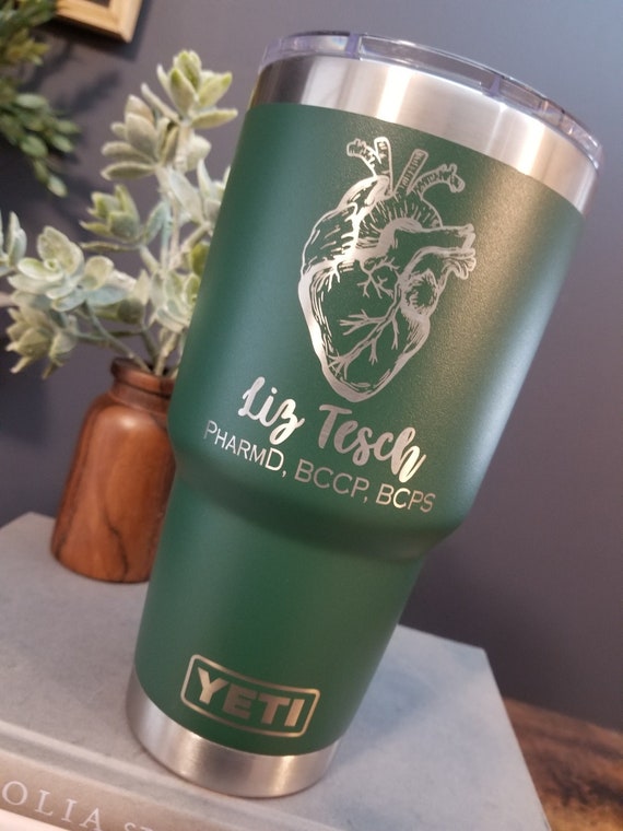  Stethoscope Design w/Custom Name Engraved yeti Stainless Steel  Travel Mug - NOT A STICKER! : Handmade Products