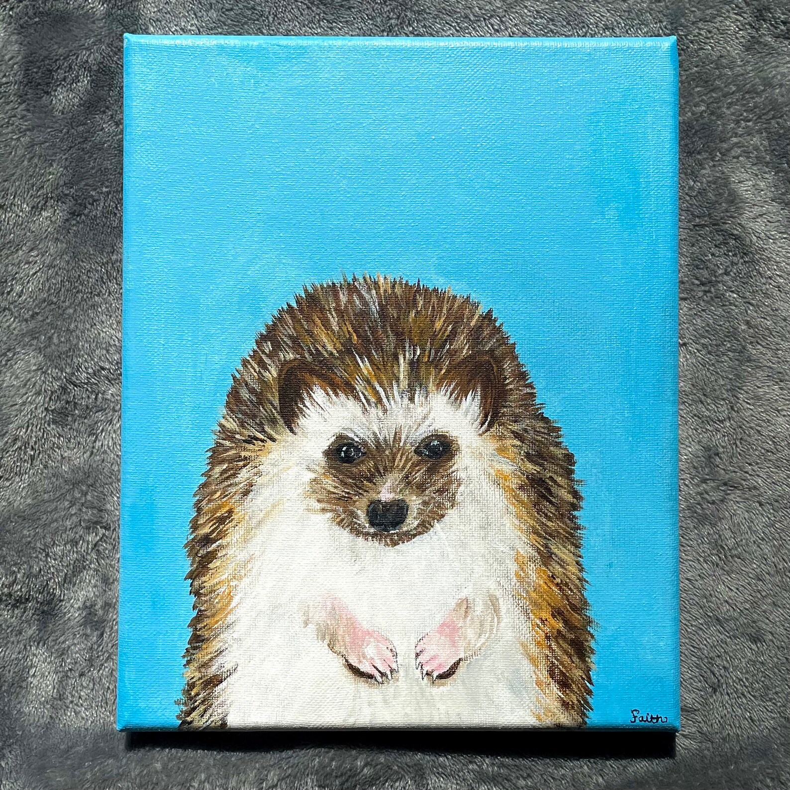 Hedgehog Acrylic Painting Etsy