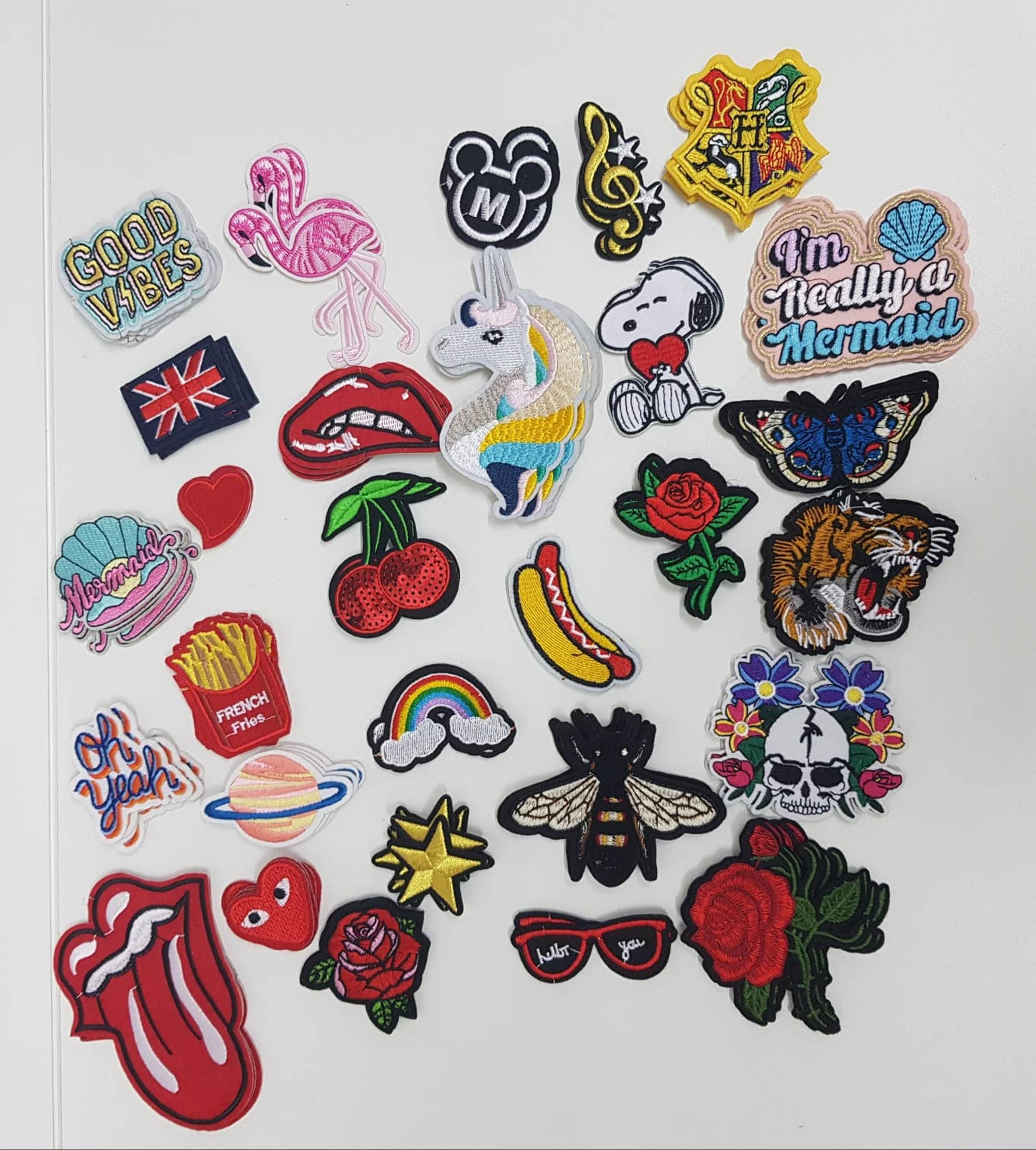 50pcs Assorted Styles Iron on Patches, DIY Embroidered Patches Decorative  Sew on Patches Applique Patches for Clothing,Backpacks,Pants,Jeans,Jackets,Hat  : : Home