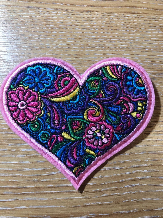 Heart Patches iron On/sew On 3 DESIGNS Hippy Snake Hearts Eyes