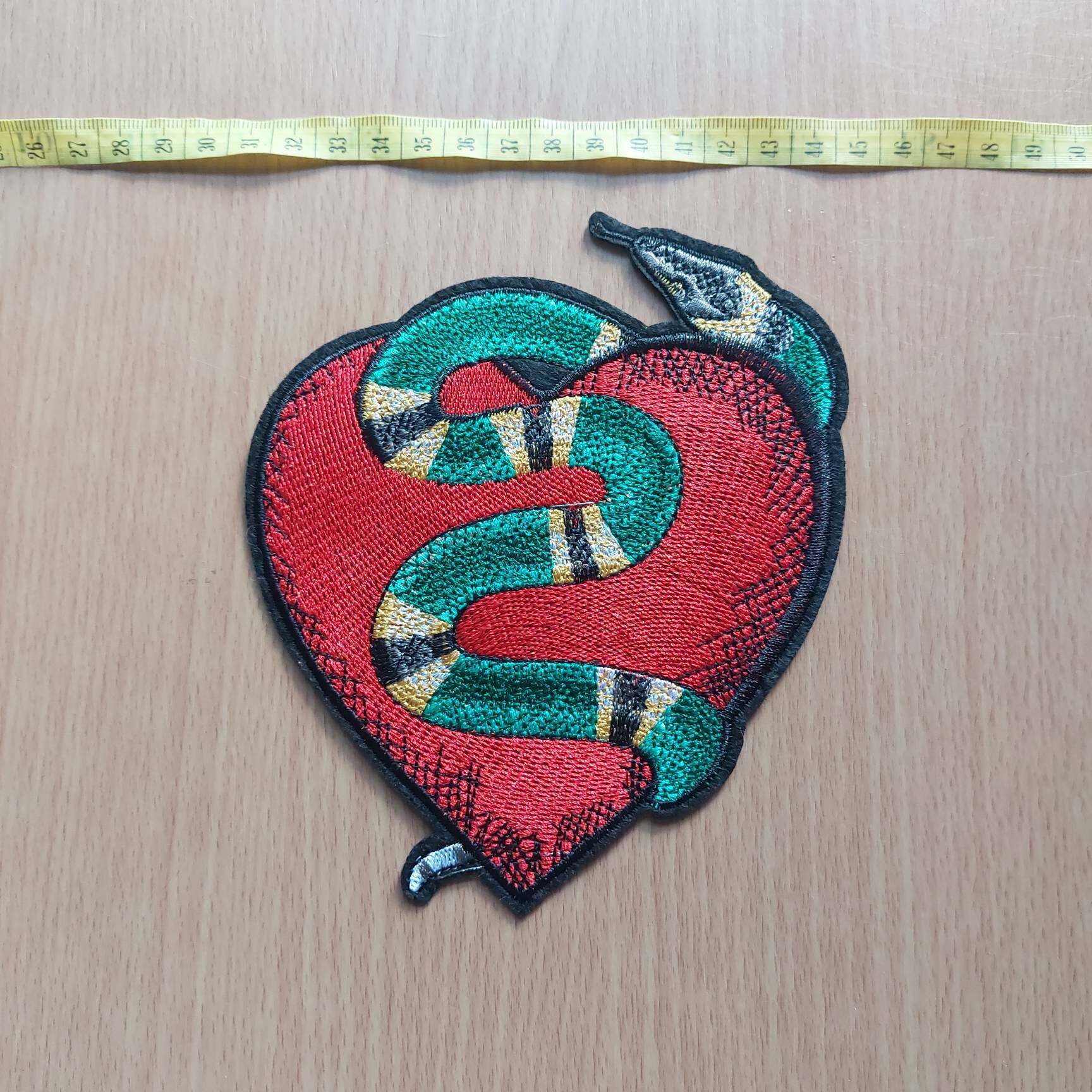 Heart Shaped Mandala Embroidered Iron on Patches. Extra Large 9 Cm