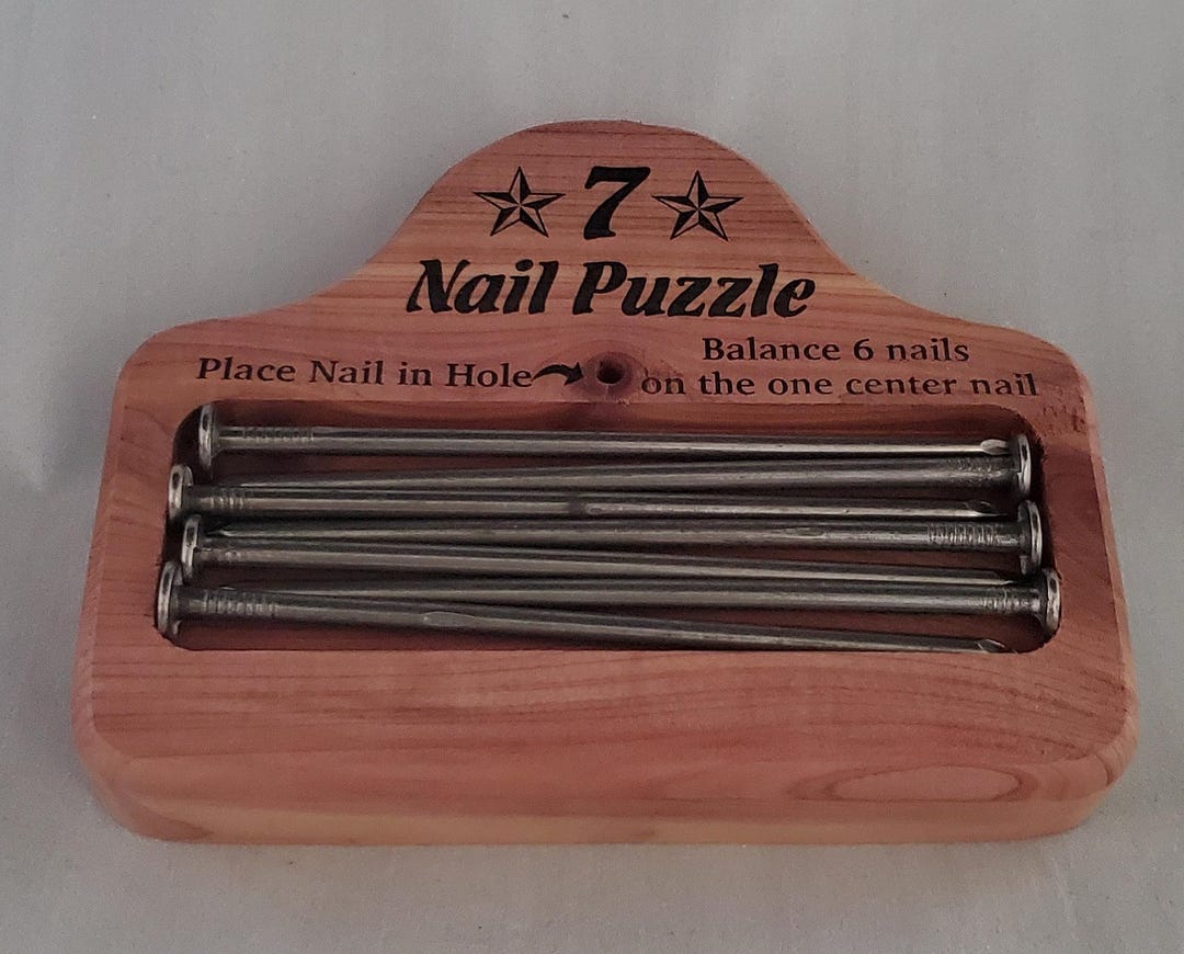 Puzzle's Academy 5-Level Carpenter Nail Puzzle Set in Wooden Box main image 0